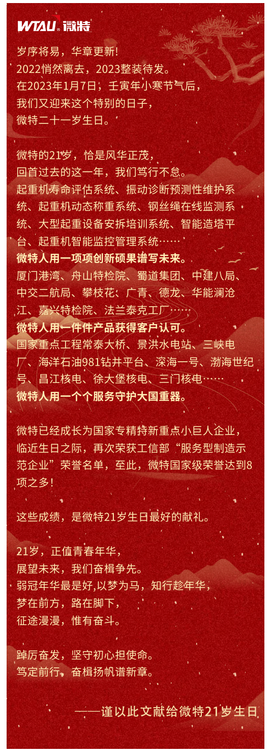篤定前行 奮楫爭先！丨祝微特21歲生日快樂！